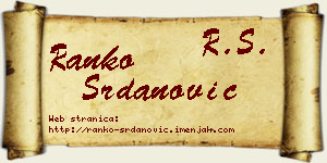 Ranko Srdanović vizit kartica